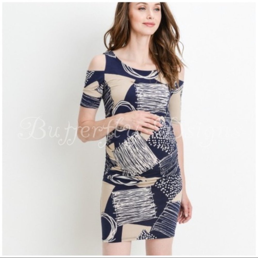 Maternity Abstract Baby Shower Dress - Picture 3 of 11
